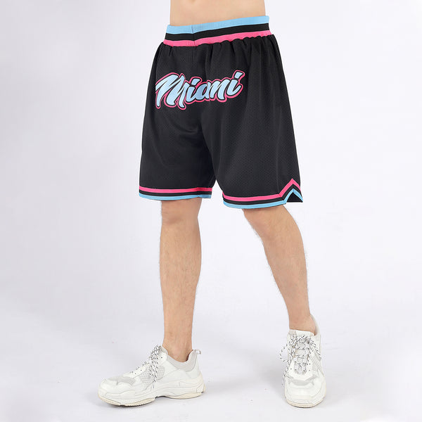 Custom Light Blue Pink-Black Authentic Throwback Split Fashion Basketball  Shorts Fast Shipping – FiitgCustom