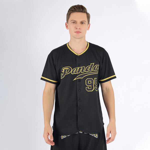 Custom Authentic Tropical Pattern Gold Black Custom Baseball