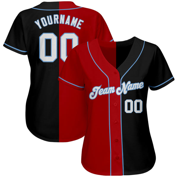 Custom Black Red-Gray Authentic Split Fashion Baseball Jersey Fast Shipping  – FiitgCustom