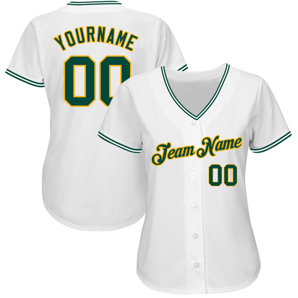 Sale Build Gold Baseball Authentic Green Throwback Shirt White