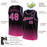 Custom Black Pink-Light Blue Fade Fashion Authentic City Edition Basketball Jersey