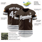 Custom Brown Gray-White Line Authentic Baseball Jersey