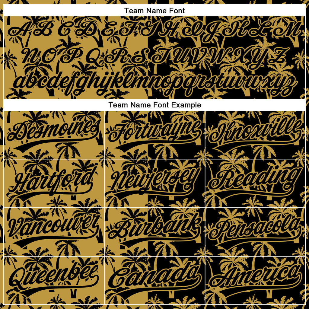 Custom Old Gold Black 3d Pattern Design Tropical Hawaii Palm Trees 