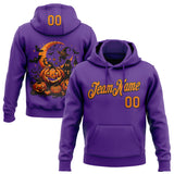 Custom Stitched Purple Bay Orange-Black 3D Halloween Sports Pullover Sweatshirt Hoodie