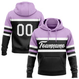 Custom Stitched Black White-Light Purple Line Sports Pullover Sweatshirt Hoodie