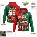 Custom Stitched Kelly Green White-Red 3D Christmas Carp Fish Fishing Sports Pullover Sweatshirt Hoodie