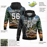 Custom Stitched Black White 3D Flathead Catfish Fish Fishing Sports Pullover Sweatshirt Hoodie