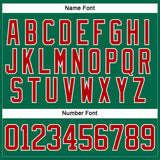 Custom Kelly Green Red-Gold Funny Christmas 3D Hockey Lace Neck Jersey