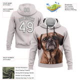 Custom Stitched White Black 3D Pattern Design Puggle Sports Pullover Sweatshirt Hoodie