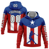 Custom Stitched Red Royal-Black 3D Puerto Rico Puerto Rican Flag Sports Pullover Sweatshirt Hoodie