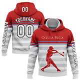 Custom Stitched White Red Royal Gray-Black 3D Costa Rica Costa Rican Flag Sports Pullover Sweatshirt Hoodie