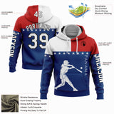 Custom Stitched US Navy Blue Red-Black 3D Panama Panamanian Flag Sports Pullover Sweatshirt Hoodie