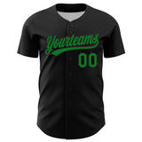 Custom Black Grass Green-Red 3D Funny Christmas Authentic Baseball Jersey