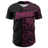 Custom Black Pink 3D Love Valentine's Day Authentic Baseball Jersey