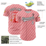 Custom Medium Pink White-Black 3D Love Heart Valentine's Day Authentic Baseball Jersey