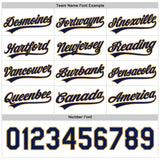 Custom White Navy-Old Gold 3D Pattern Design Evil Eyes Authentic Baseball Jersey