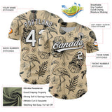 Custom City Cream White-Black 3D Tropical Hawaii Plant And Flamingo Authentic Baseball Jersey