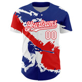 Custom Royal White-Fire Red 3D Costa Rica Costa Rican Flag Authentic Baseball Jersey