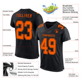 Custom Black Orange Mesh Authentic Football Jersey