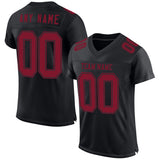 Custom Black Crimson Mesh Authentic Football Jersey