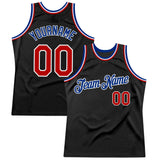 Custom Black Red-Royal Authentic Throwback Basketball Jersey