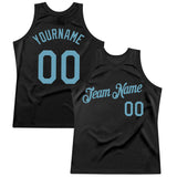 Custom Black Shadow Blue Authentic Throwback Basketball Jersey