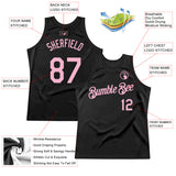 Custom Black Light Pink Authentic Throwback Basketball Jersey