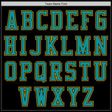 Custom Black Teal-Yellow Authentic Baseball Jersey