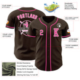 Custom Brown Pink-White Authentic Baseball Jersey