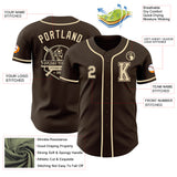 Custom Brown Cream Authentic Baseball Jersey