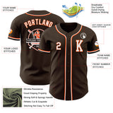 Custom Brown White-Orange Authentic Baseball Jersey