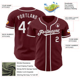 Custom Burgundy White Authentic Baseball Jersey