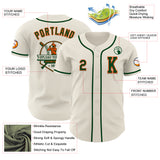 Custom Cream Green-Orange Authentic Baseball Jersey