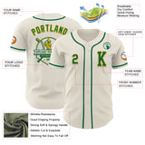 Custom Cream Kelly Green-Gold Authentic Baseball Jersey