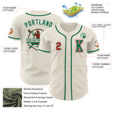 Custom Cream Red-Kelly Green Authentic Baseball Jersey