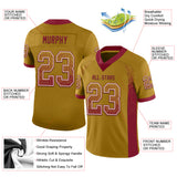 Custom Old Gold Crimson-White Mesh Drift Fashion Football Jersey