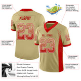 Custom Vegas Gold Red-White Mesh Drift Fashion Football Jersey