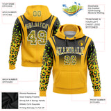 Custom Stitched Black Gold-Neon Green Fade Fashion Leopard Print Sports Pullover Sweatshirt Hoodie