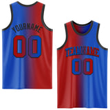 Custom Thunder Blue Red-Black Authentic Gradient Fashion Basketball Jersey