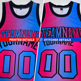 Custom Thunder Blue Pink-Black Authentic Gradient Fashion Basketball Jersey