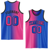 Custom Thunder Blue Pink-Black Authentic Gradient Fashion Basketball Jersey