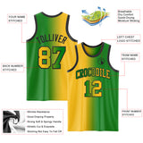 Custom Grass Green Gold-Black Authentic Gradient Fashion Basketball Jersey