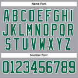 Custom Gray Kelly Green-White Hockey Lace Neck Jersey