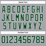 Custom Gray Green-White Hockey Lace Neck Jersey