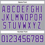 Custom Gray Purple-White Hockey Lace Neck Jersey