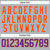 Custom Gray Purple-Orange Hockey Jersey