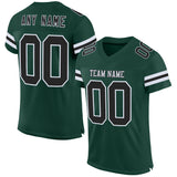 Custom Green Black-White Mesh Authentic Football Jersey