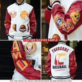 Custom Navy White-Royal Christmas 3D Bomber Full-Snap Varsity Letterman Jacket