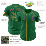 Custom Kelly Green Purple-Old Gold Authentic Baseball Jersey