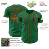 Custom Kelly Green Black-Orange Authentic Baseball Jersey